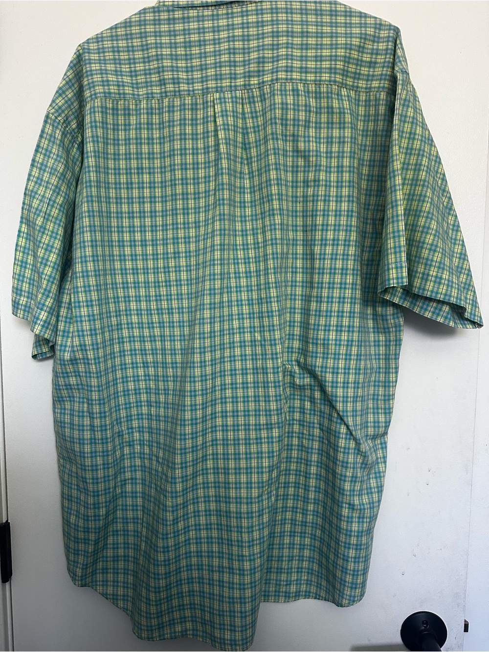 Timberland Men's Short-Sleeve Plaid Button-Up Shirt - Green, Blue & Yellow - Picture 6 of 6